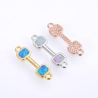 Brass Connector, with Opal, plated, DIY & 1/1 loop 