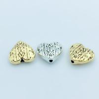 Zinklegierung Herz Perlen, plattiert, DIY, keine, 12x10.5x5mm, 50Taschen/Tasche, verkauft von Tasche