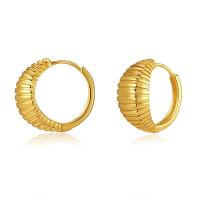 Brass Huggie Hoop Earring, 18K gold plated, fashion jewelry & for woman, golden 