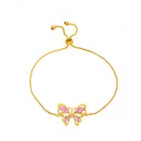 Rhinestone Brass Bracelets, Butterfly, plated, fashion jewelry & for woman & with rhinestone cm 