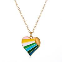 Enamel Zinc Alloy Necklace, with 5.5cm extender chain, Heart, KC gold color plated, fashion jewelry & for woman cm 