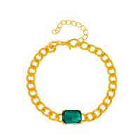Bracelet en alliage Zircon Zinc, alliage de zinc, avec zircon cubique, avec 5.5cm chaînes de rallonge, Placage de couleur d'or, bijoux de mode & réglable & pour femme, plus de couleurs à choisir cm, Vendu par PC