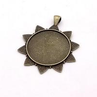 Zinc Alloy Pendant Cabochon Setting, with Glass, plated 