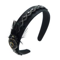 Hair Bands, Velveteen, with Feather, Baroque style & for woman & with rhinestone 