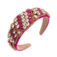 Hair Bands, Cloth, with Glass Rhinestone, Geometrical Pattern, handmade, Baroque style & for woman & with rhinestone 