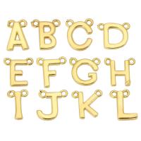 Messing Schmuck Anhänger, Alphabet-Buchstabe, goldfarben plattiert, Modeschmuck & Buchstaben sind von A bis Z & DIY & für Frau, goldfarben, Bohrung:ca. 1mm, verkauft von PC
