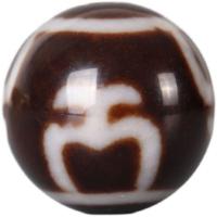 Perles agate dzi tibétaine naturelle, agate Tibétaine, Rond, DIY, couleur de café, 20mm, Vendu par PC