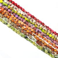 Gemischte Edelstein Perlen, Sechseck, DIY, keine, 6x6x3mm, Länge:ca. 38 cm, verkauft von Strang