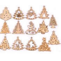 Decoración de Navidad Colgando, madera, Bricolaje & diferentes estilos para la opción, más colores para la opción, 70-80mm, aproximado 5PCs/Bolsa, Vendido por Bolsa