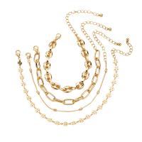 Zinc Alloy Bracelet Set, gold color plated, 4 pieces & for woman, golden 