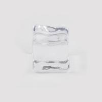 Resin Decoration,  Square, clear, 18mm 