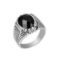 Resin Zinc Alloy Finger Ring, with Resin, fashion jewelry & for man, silver color 