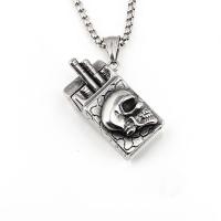 Titanium Steel Necklace, with skull pattern & for man Approx 23.62 Inch 