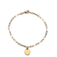 Stainless Steel Charm Bracelet, 304 Stainless Steel, Heart, fashion jewelry & for woman 2.5mm,10mm Approx 8.28 Inch 