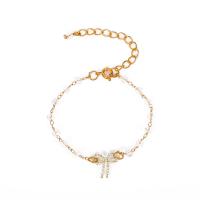 Zinc Alloy Crystal Bracelets, with Crystal, with 6cm extender chain, Bowknot, gold color plated, fashion jewelry & adjustable & for woman, golden cm 