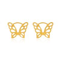 Brass Huggie Hoop Earring, Butterfly, plated, fashion jewelry & for woman & hollow 16mm 
