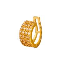 Earring Cuff and Wraps, Brass, Letter C, plated, fashion jewelry & micro pave cubic zirconia & for woman 12mm 