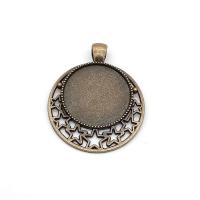 Zinc Alloy Pendant Cabochon Setting, with Glass, plated, hollow Inner Approx 25mm 