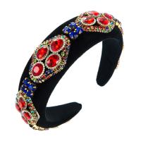 Hair Bands, Velveteen, with Glass Rhinestone, Geometrical Pattern, Baroque style & for woman 