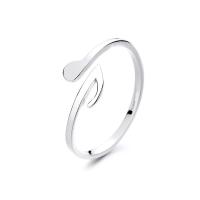 925 Sterling Silver Cuff Finger Ring, Music Note, Adjustable & for woman, silver color 