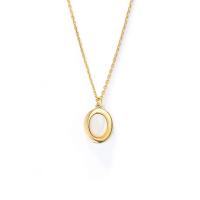 純銀製の宝石類のネックレス, 92.5％純度シルバー, とともに 白い貝, ゴールドメッキ, 女性用, 12mm, 長さ:約 15.74 インチ, 売り手 パソコン