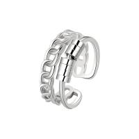Палец кольцо-латунь, Латунь, Платиновое покрытие платиновым цвет, Регулируемый & Женский, размер:15.5, продается PC