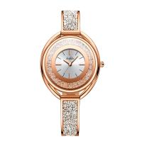 Women Wrist Watch, Zinc Alloy, with Glass & 304 Stainless Steel, Life water resistant & for woman & with rhinestone 
