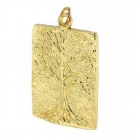Brass Jewelry Pendants, Rectangle, gold color plated, fashion jewelry & DIY & for woman, golden Approx 3.5mm 