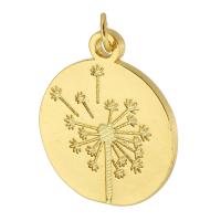 Brass Jewelry Pendants, Round, gold color plated, fashion jewelry & DIY & for woman, golden Approx 3.5mm 