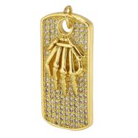 Cubic Zirconia Micro Pave Brass Pendant, gold color plated, fashion jewelry & DIY & micro pave cubic zirconia & for woman, golden 