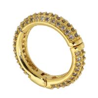 Brass Snap Clasp, gold color plated, fashion jewelry & DIY & micro pave cubic zirconia & for woman, golden 