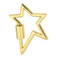 metal Ornamento de cierre de tornillos, Estrella, chapado en color dorado, Joyería & Bricolaje & para mujer, dorado, 24x29x4.5mm, Vendido por UD