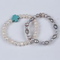 Turquoise Pearl Bracelets, Freshwater Pearl, with Synthetic Turquoise, vintage & Unisex, mixed colors Approx 19 cm 