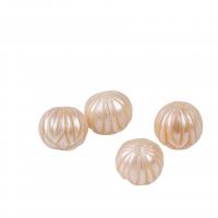 Natural Freshwater Pearl Loose Beads, Round, Carved, DIY, 12mm 