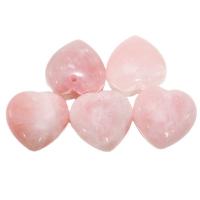 Rose Quartz Pendant, Heart, polished, Unisex, pink, 45mm 