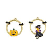 Mode Halloween-Anhänger, Zinklegierung, goldfarben plattiert, Design für Halloween & DIY & verschiedene Stile für Wahl & Emaille, verkauft von PC