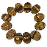 Gemstone Connector, Carved, 12 pieces & Zodiac symbols jewelry 45*30mm 