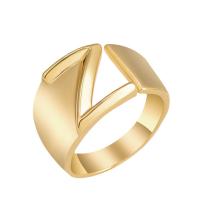 真鍮の指輪, 銅, アルファベット文字, ゴールドメッキ, ファッションジュエリー & ユニセックス & 異なるスタイルを選択, 金色 売り手 パソコン
