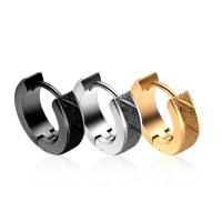 Titanium Steel Huggie Hoop Earring, Donut, Vacuum Ion Plating, fashion jewelry & for man 