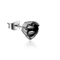 Titanium Steel Stud Earring, Claw, Vacuum Ion Plating, fashion jewelry & for man, black 