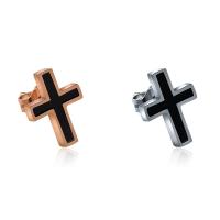 Titanium Steel Earrings, Cross, Vacuum Ion Plating, fashion jewelry & Unisex 