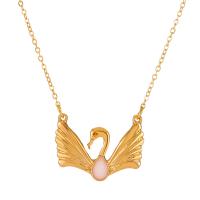 Enamel Zinc Alloy Necklace, with 5cm extender chain, Swan, KC gold color plated, fashion jewelry & for woman cm 