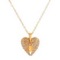 Rhinestone Zinc Alloy Necklace, with 5.5cm extender chain, Wing Shape, plated, fashion jewelry & for woman & with rhinestone cm 