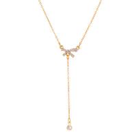 Rhinestone Zinc Alloy Necklace, plated, fashion jewelry & for woman & with rhinestone 