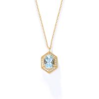 Cubic Zircon Micro Pave Sterling Silver Necklace, 925 Sterling Silver, with Topaze, gold color plated, micro pave cubic zirconia & for woman, gold, 13.8mm Approx 17.7 Inch 