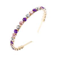 Hair Bands, Zinc Alloy, gold color plated, Baroque style & for woman & with rhinestone 