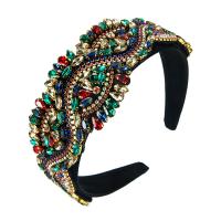 Hair Bands, Velveteen, with Glass Rhinestone, Baroque style & for woman 