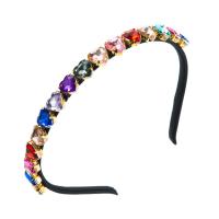 Hair Bands, Zinc Alloy, with Cloth, gold color plated, Korean style & for woman & with rhinestone 