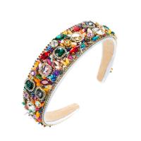 Hair Bands, Cloth, with Resin, Baroque style & for woman & with rhinestone, multi-colored 