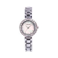 Women Wrist Watch, Zinc Alloy, with Glass & 304 Stainless Steel, Life water resistant & for woman & with rhinestone, silver color Approx 7.48 Inch 
